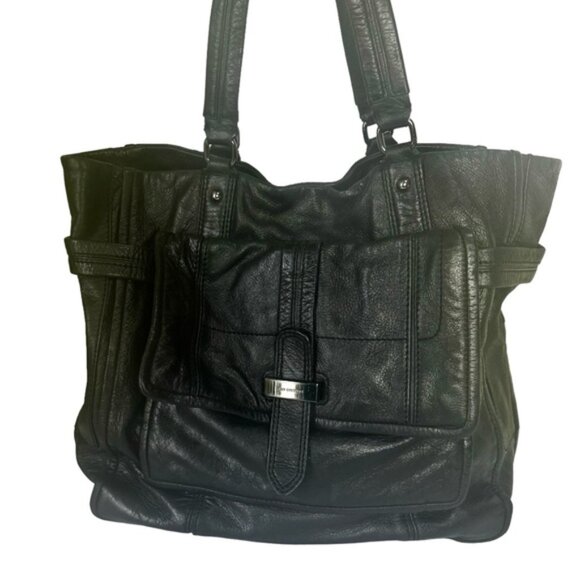 Juicy Couture Vintage Y2K Expandable Leather Shoulder Tote Bag Big Pocket Logo